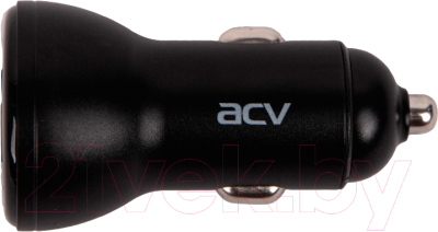 Адаптер питания автомобильный ACV RM37-2023V (черный, с вольтметром)