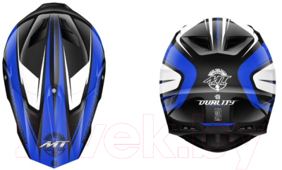 Мотошлем MT Helmets Synchrony Duo Sport Duality (S, глянцевый черный/синий/белый)