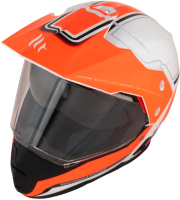Мотошлем MT Helmets Synchrony Duo Sport Vintage (S, глянцевый перламутр белый/оранжевый) - 