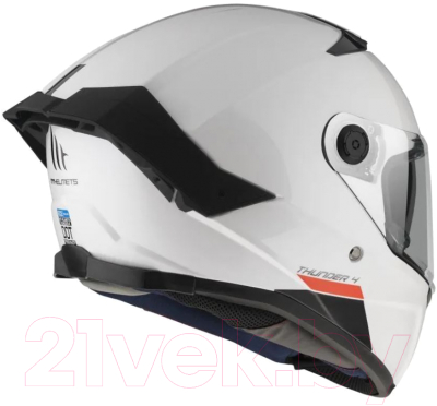 Мотошлем MT Helmets Thunder 4 SV Solid (XXL, глянцевый перламутр белый)