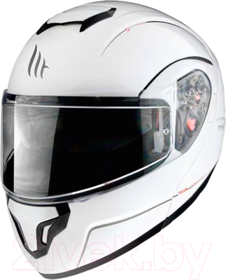 Мотошлем MT Helmets Atom Solid (XXL, глянцевый перламутр белый)