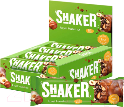 Набор протеиновых батончиков FitnesShock Shaker Фундук (12x35г)