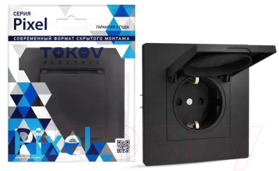 Розетка Tokov Electric Pixel TKE-PX-R1ZSW1-C14 (карбон)