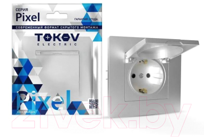 Розетка Tokov Electric Pixel TKE-PX-R1ZSW1-C03 (алюминий)