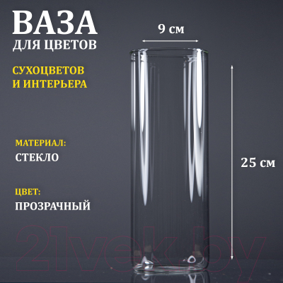 Ваза Элетех Тубо 9x25 / 4840900084 (прозрачный)