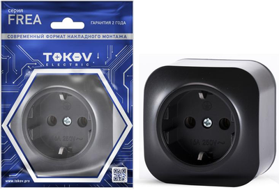 Розетка Tokov Electric Frea TKE-FR-R1Z-C14 (карбон) - 