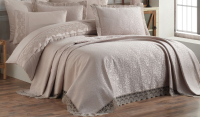 Набор текстиля для спальни DO&CO Elit с гипюром 240x260 / 11566 (бежевый) - 