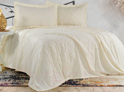 Набор текстиля для спальни DO&CO Rozalina 240x250 / 12114 (кремовый)