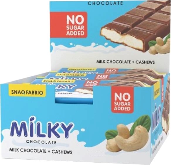 Протеиновый шоколад Snaq Fabriq Milky Молочный с молочно-ореховой пастой