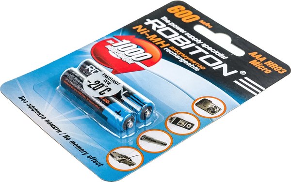 Комплект аккумуляторов Robiton 600MHAAA-2 BL2 (2шт)