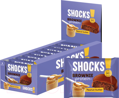 Протеиновое печенье FitnesShock Shocks! Брауни Арахисовая паста (9x45г)