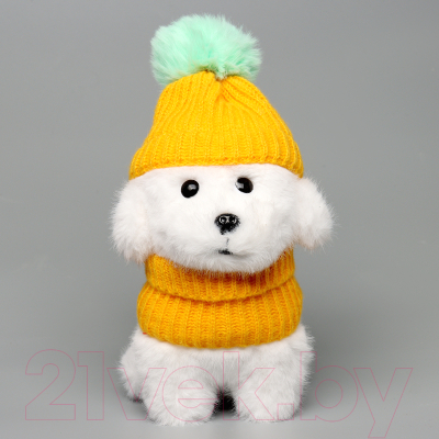 Мягкая игрушка Sima-Land Собака в желтой шапочке / 9939201