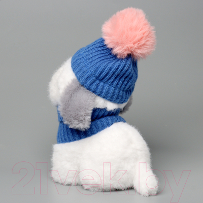 Мягкая игрушка Sima-Land Собака в синей шапочке / 9939199