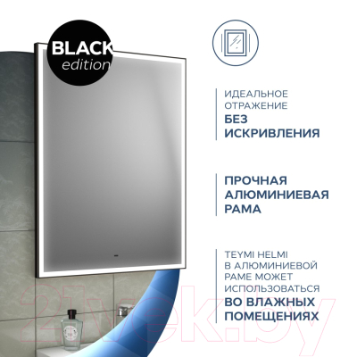 Зеркало Teymi Helmi 50x70 Black Edition / T20302
