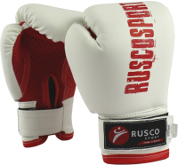 Боксерские перчатки RuscoSport 4oz (белый/красный) - 