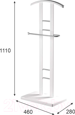Изображение товара Стойка для одежды Мебелик Костюмная Галант 321 (металлик/белый)
