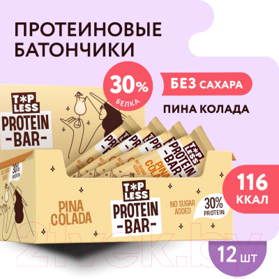 Набор протеиновых батончиков FitnesShock Top Less со вкусом пинаколада (12x40г)