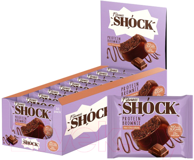 Протеиновое печенье FitnesShock Shocks! Брауни Горячий Шоколад (10x50г)