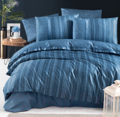 Комплект постельного белья DO&CO Delux Premium Talya / 11888 (голубой)