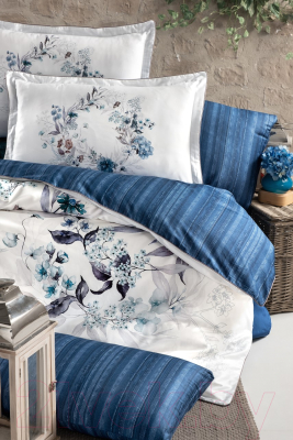 Комплект постельного белья DO&CO Delux Premium Floral / 11905 (голубой)