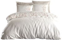 Комплект постельного белья Dantela Vita Alya с вышивкой 200x220 / 11907 (кремовый) - 