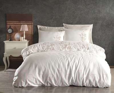 Комплект постельного белья Dantela Vita Alya с вышивкой 200x220 / 11907 (кремовый)