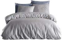 Комплект постельного белья Dantela Vita Alya с вышивкой 200x220 / 11907 (серый) - 