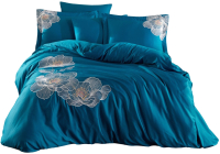 Комплект постельного белья Dantela Vita Calista с вышивкой 200x220 / 11909 (светло-синий) - 