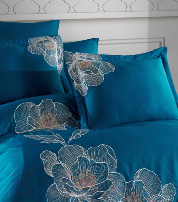 Комплект постельного белья Dantela Vita Calista с вышивкой 200x220 / 11909 (светло-синий)