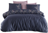 Комплект постельного белья Dantela Vita Efra с вышивкой 200x220 / 11910 (синий) - 