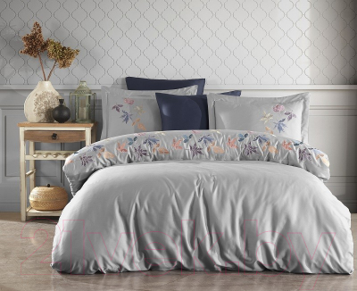 Комплект постельного белья Dantela Vita Hazan с вышивкой 200x220 / 11911 (серый)