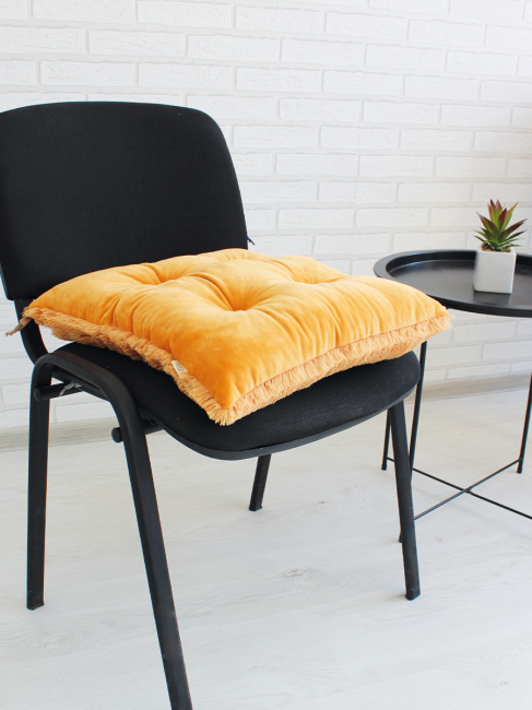 Подушка на стул Lanatex Plush 0350 / 22336 (44x44x10см, оранжевый) — фото 2