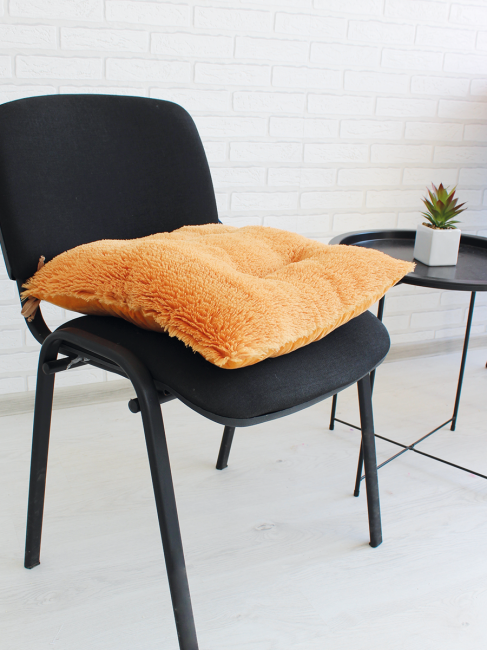 Подушка на стул Lanatex Plush 0350 / 22336 (44x44x10см, оранжевый) — фото 6
