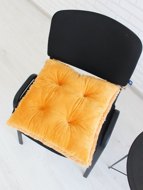 Подушка на стул Lanatex Plush 0350 / 22336 (44x44x10см, оранжевый) — фото 4