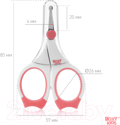 Ножницы для новорожденных ROXY-KIDS RPS-002-С с прорезиненными ручками (коралловый)