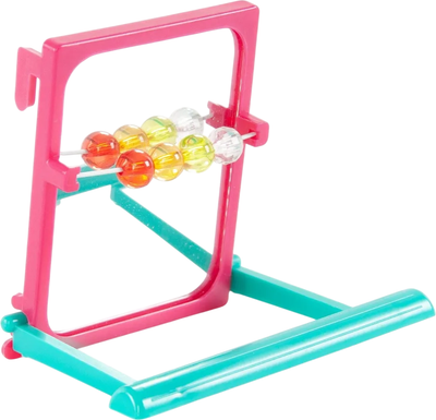 Игрушка для птиц SkyRus Зеркало с бусинками и жердочкой / 56524/SR (розовый/голубой) - 
