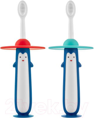 Набор зубных щеток ROXY-KIDS Пингвин / RTB-011-RB (красный/голубой)