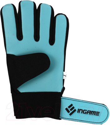 Перчатки вратарские Ingame Wave INFB-907 (р.4, черный/голубой)
