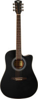 Акустическая гитара Rockdale Aurora D6 C BK Satin / A161014 (черный) - 