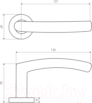 Ручка дверная Аллюр 1802 SS BL (матовый черный)