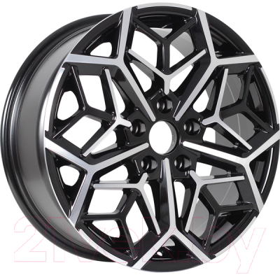 Литой диск KDW KD1710 17x7" 5x114.3мм DIA 66.1мм ET 50мм Black Front Polished