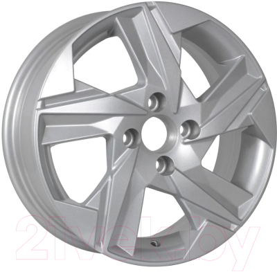 Литой диск KDW KD1520 15x6" 4x100мм DIA 60.1мм ET 46мм Light Silver Painted