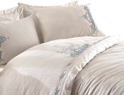 Комплект постельного белья Dantela Vita Olivia с вышивкой 200x220 / 9284 (мятный)