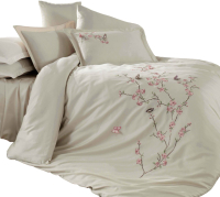 Комплект постельного белья Dantela Vita Butterfly с вышивкой 200x220 / 9345 (бежевый) - 