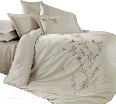 Комплект постельного белья Dantela Vita Butterfly с вышивкой 200x220 / 9345 (бежевый)