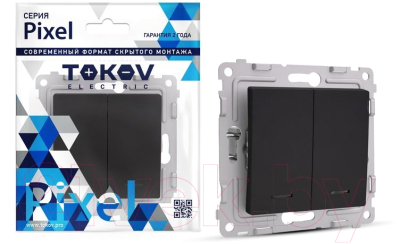 Выключатель Tokov Electric Pixel TKE-PX-V2I-C14 (карбон)