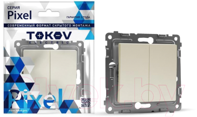 Выключатель Tokov Electric Pixel TKE-PX-P2-C02 (бежевый)
