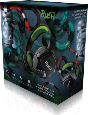 Наушники-гарнитура SmartBuy Rush Aspid SBHG-9760 (черный/зеленый)