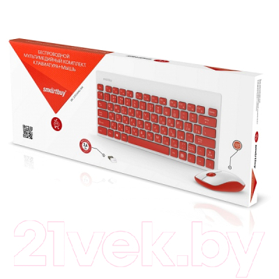 Клавиатура+мышь SmartBuy 220349AG / SBC-220349AG-RW (красный/белый)