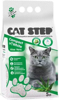 Наполнитель для туалета Cat Step Compact White Aloe Vera / 20313028 (5л/4.5кг)